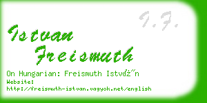 istvan freismuth business card